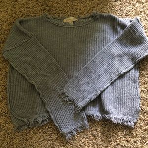 Philosophy Gray Distressed Sweater Size M